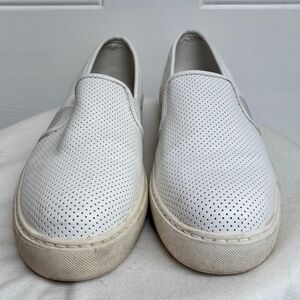 Time And Tru White Perforated Faux Leather Slip on Sneakers Size 8
